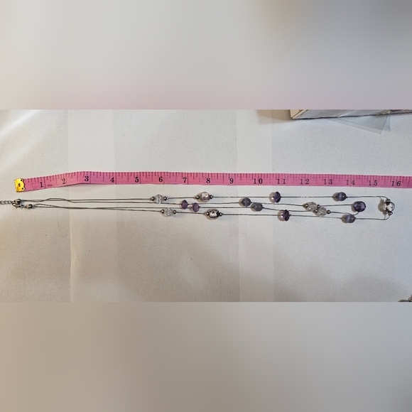 Purple Beaded Layer Necklace - Picture 5 of 5